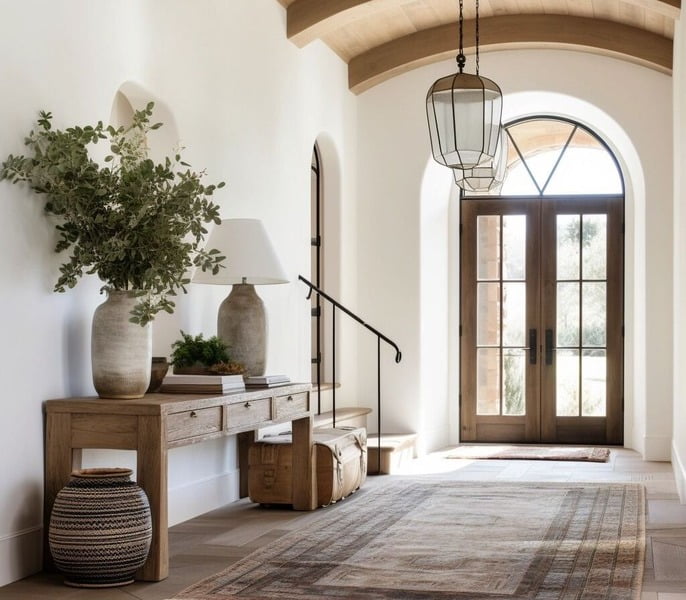 rustic style entryway design create stylish and warmth look