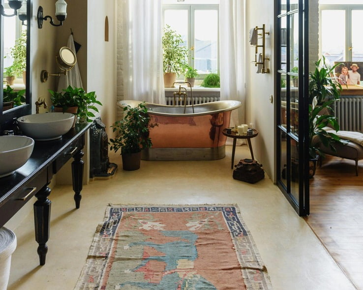 vintage style runner one of the bathroom design trends in 2024 