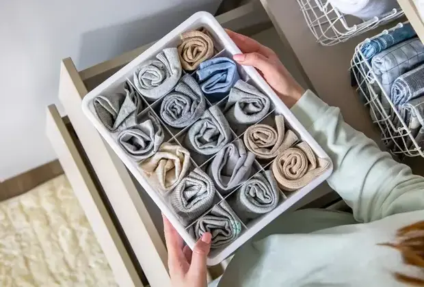 folding in round shape as konMari folding Method