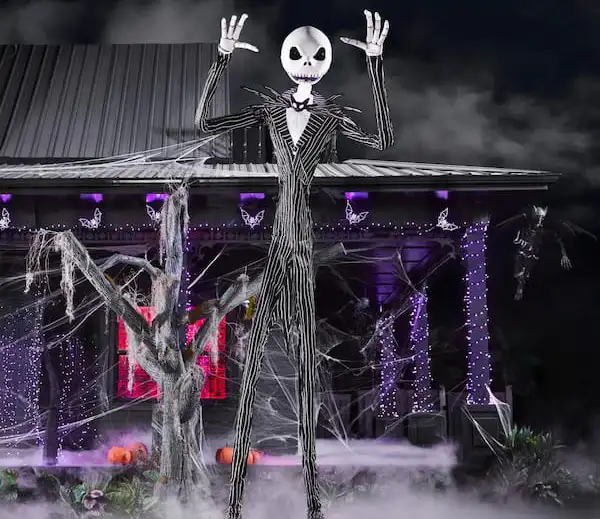 giant outdoor halloween decoration Animated LED Jack Skellington 