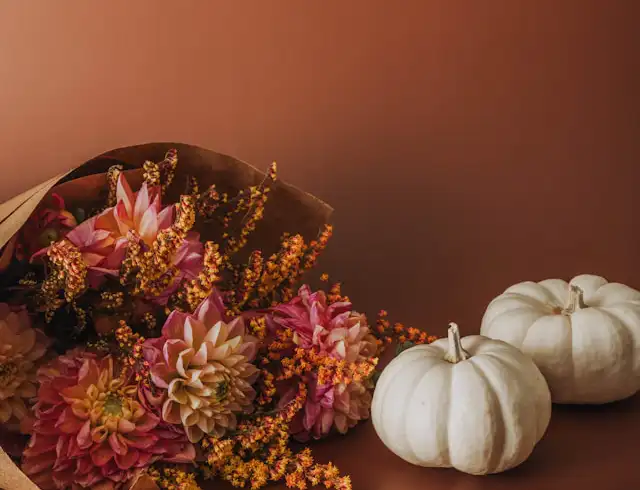 fall decor with small decorative items