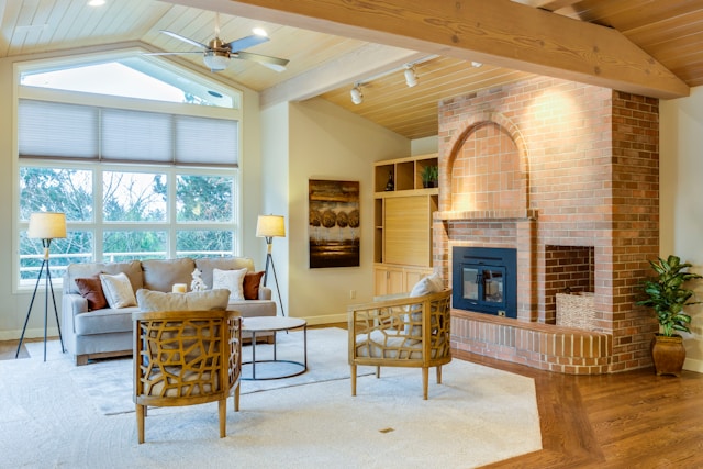 Brick fireplace in the living room