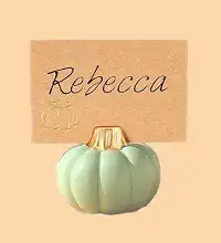 ceramic green pumpkin mini card holder